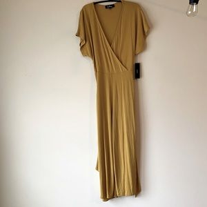 Mustard Yellow Surplice Culotte Jumpsuit